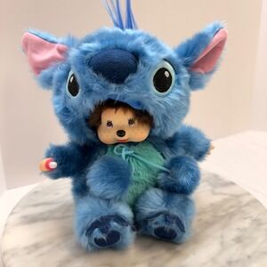 Walkerbaby Mengqiqi Monchhichi Doll in Blue Stitch Costume‎ Plush 8 Inch